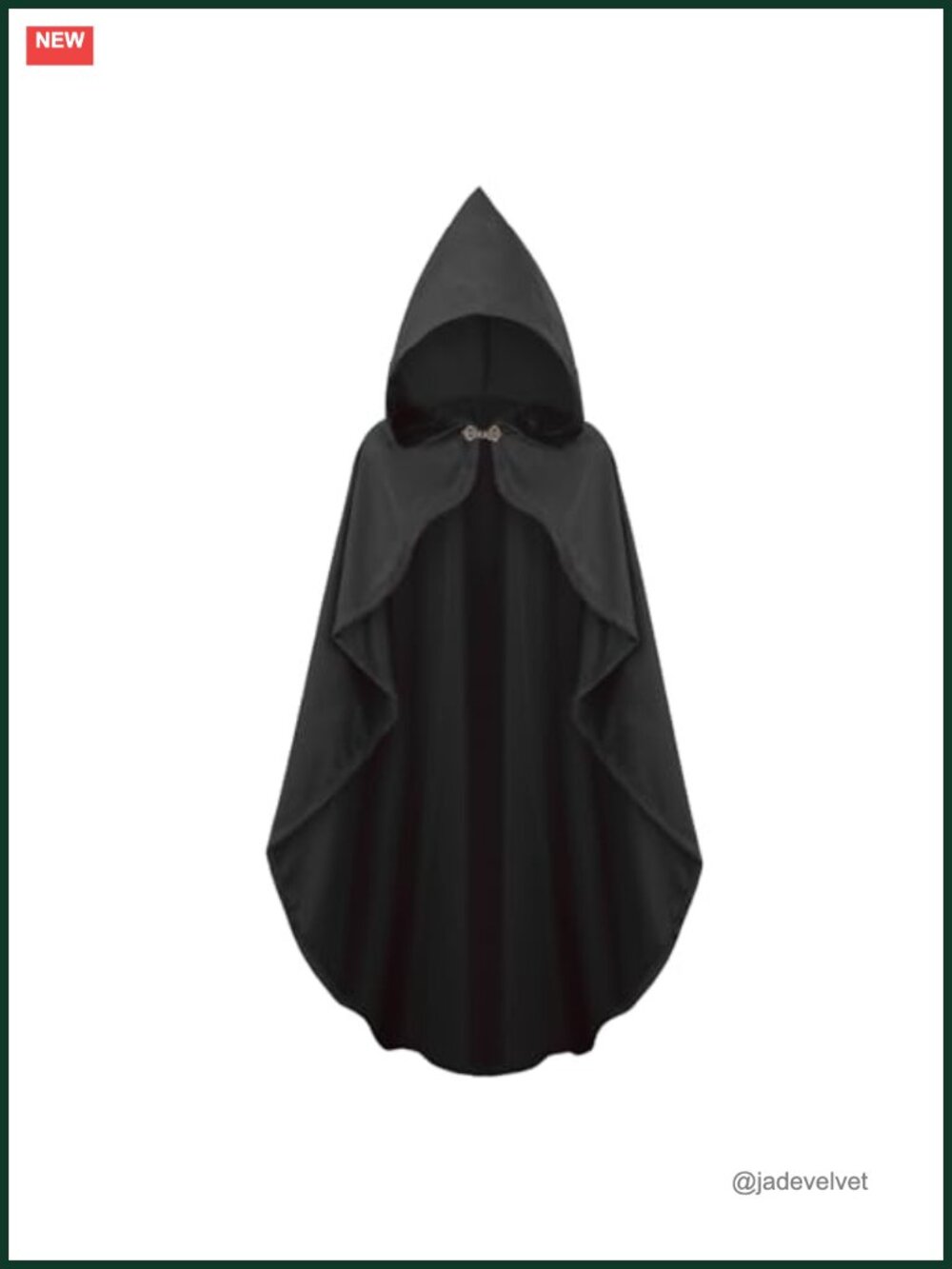 Velvet Renaissance Hooded Cloak Medieval Witch Wizard Cape Halloween Costume